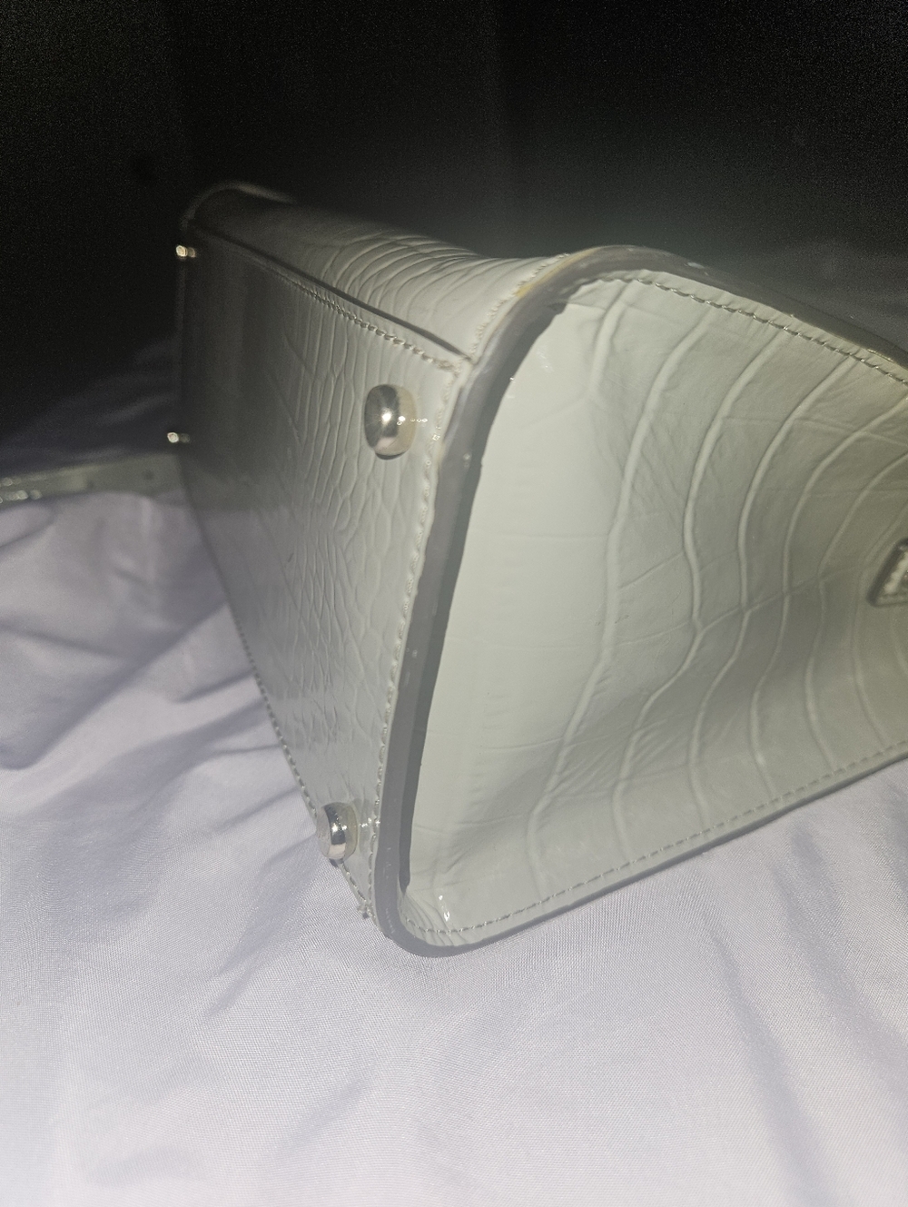 Kate Spade French Gray Croc Knightsbridge Doris Satchel - Picture 11 of 13